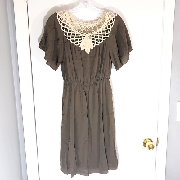 3.1 Phillip Lim Brown Blouson Silk Weave Dress - Picture 4 of 7